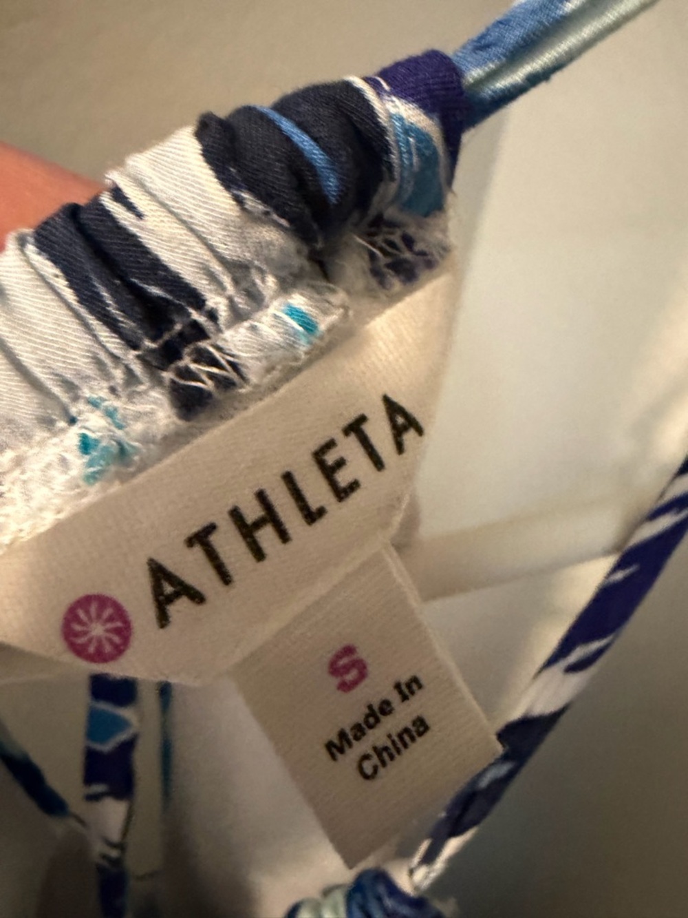 Athleta Blue White Patterned Maxi Dress